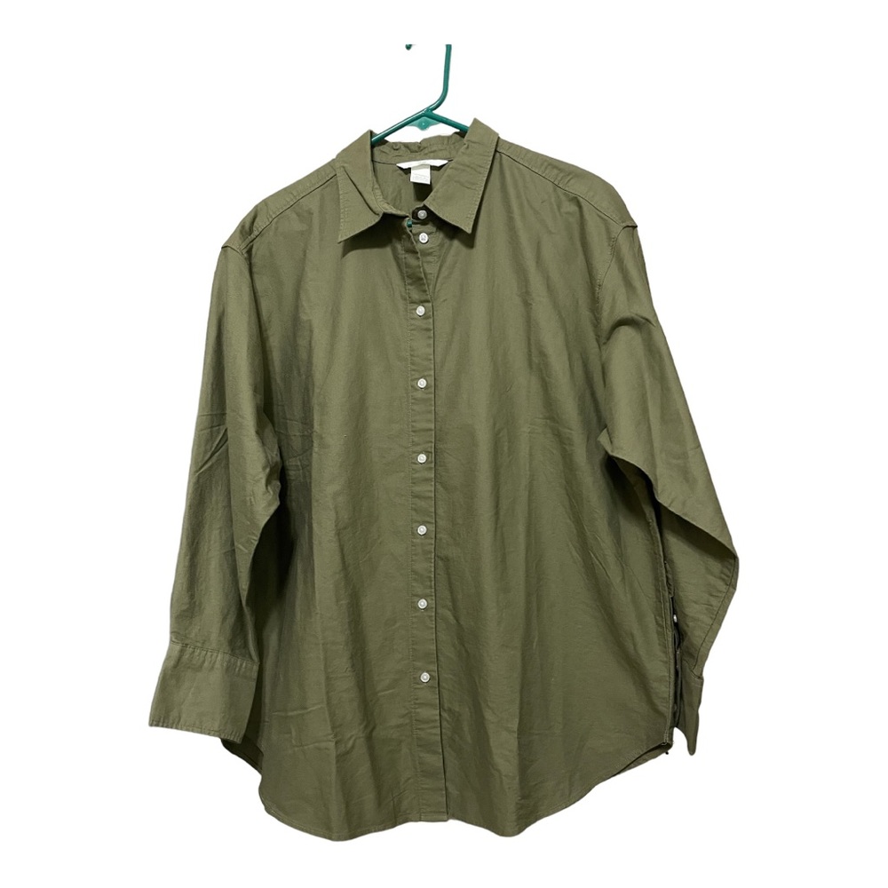 Mens H&M Fatigue Green long sleeves Botton Down Shirt